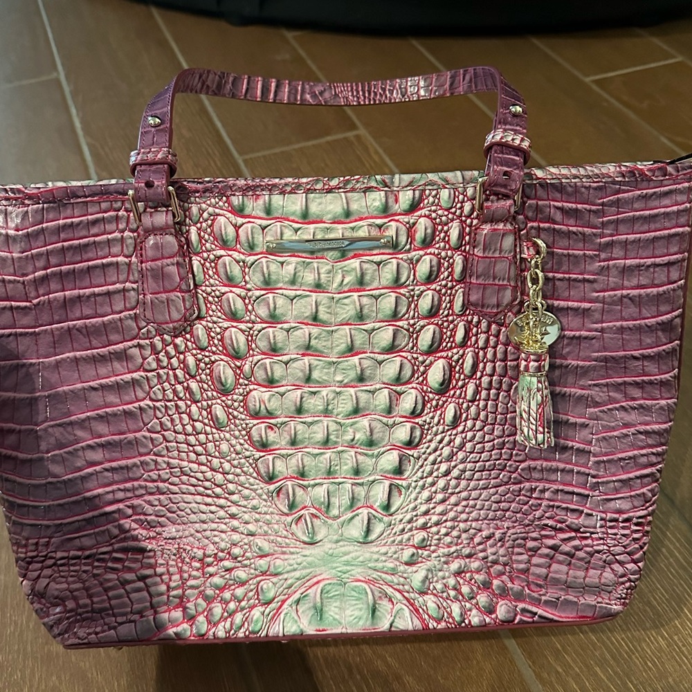 Brahmin “Medium Asher” Croc-Embossed Leather Tote